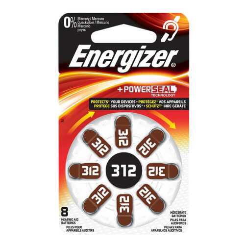 Батарейка Energizer Hearing Zinc Air 312 DP-8 8 шт в Телемакс