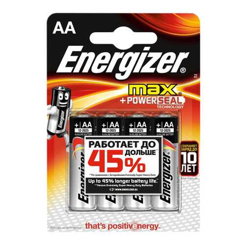 Батарейка Energizer MAX E91/AA BP4 4 шт в Телемакс