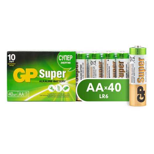Батарейка GP Super Alkaline АА (15A-2CRVS40) 40 шт в Телемакс