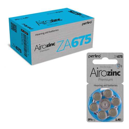Батарейка Perfeo ZA675/6BL Airozinc Premium 60 шт в Телемакс