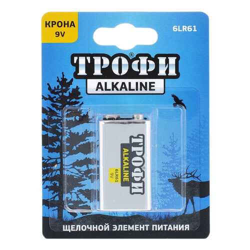 Батарейка Трофи Alkaline 6LR61-1BL C0034928 1 шт в Телемакс