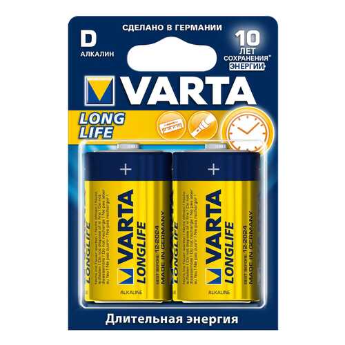 Батарейка Varta Longlife LR20 2 шт в Телемакс