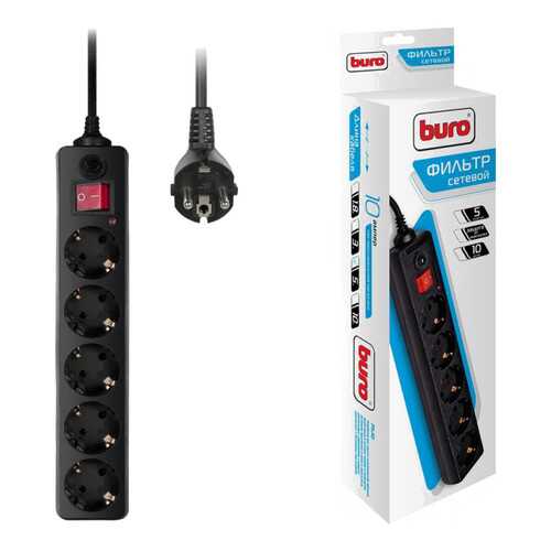 Сетевой фильтр BURO 500SH-5-B, 5 розеток, 5 м, Black в Телемакс