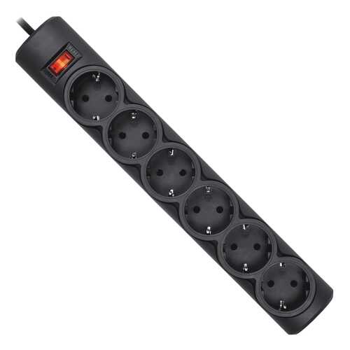 Сетевой фильтр Defender DFS151, 6 розеток, 1,8 м, Black в Телемакс