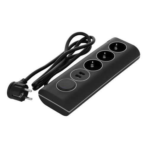 Сетевой фильтр Rombica Neo WC3U PSE-002, 3 розетки, 1,5 м, Black в Телемакс