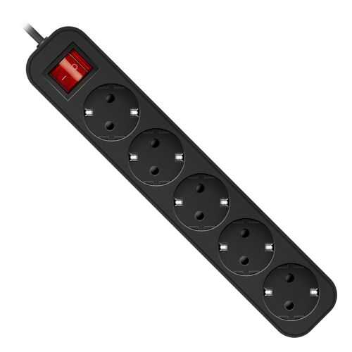 Удлинитель Defender G518, 5 розеток, 1,8 м, Black в Телемакс