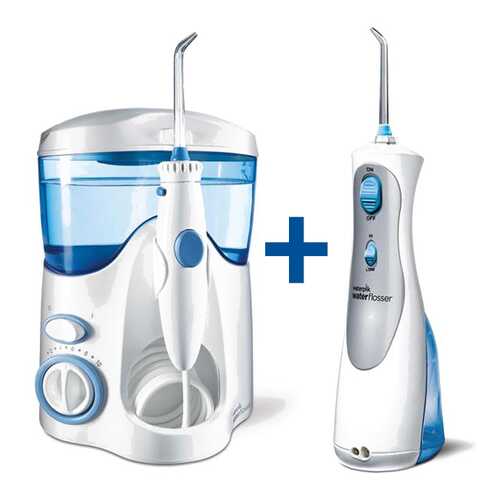 Ирригатор Waterpik WP-100 + Waterpik WP-450 White в Телемакс